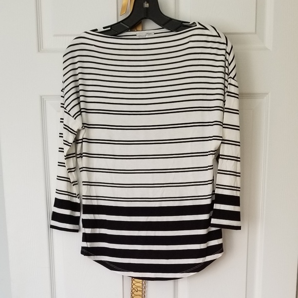 HALOGEN Bateau Neck Blouse Striped knit Top NEW - Picture 3 of 7